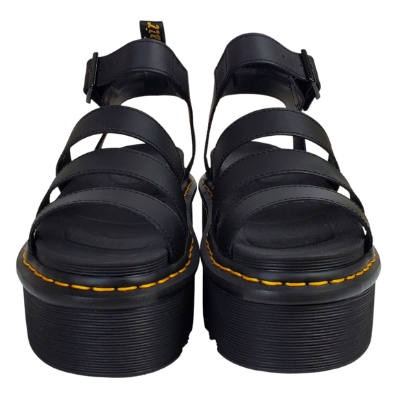 New Dr Martens Blaire quad platform sandals black hydro leather strappy boho y2k - Picture 8 of 15